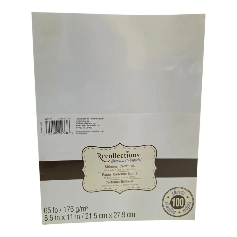 Recollections Cardstock White Gold 8.5